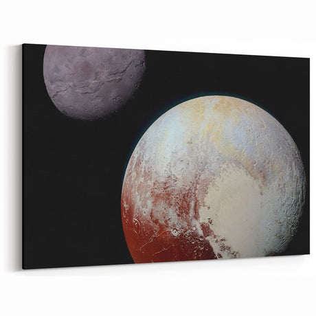 Pluto and Charon Art - Cosmic Planetary Wall Decor for Astronomy Lovers