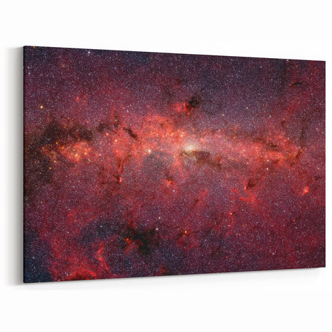 Red Galactic Nebula Wall Art - Cosmic Starry Sky Decor for Home