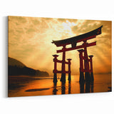 Japanese Scenery Wall Art – Iconic Sunset at Torii Gate Japan Landscape