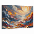 Abstract Sun and Landscape – Bold Sun Wall Art with Dynamic Waves