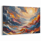 Abstract Sun and Landscape – Bold Sun Wall Art with Dynamic Waves