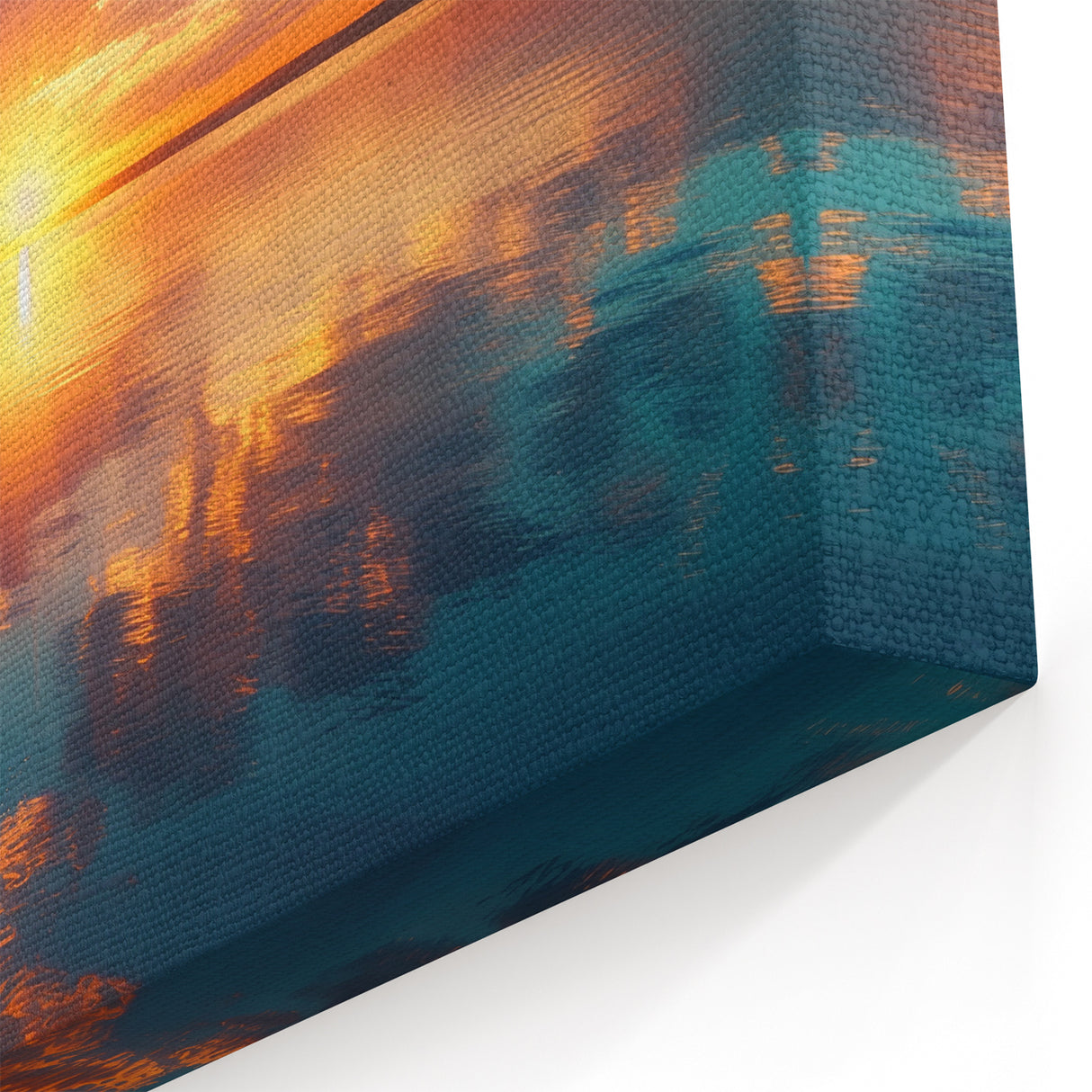 Colorful Sunset Over Lake – Vibrant Sun Wall Art with Reflective Water