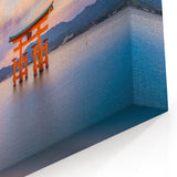 Japanese Scenery Wall Art – Peaceful Torii Gate with Stunning Sunset Sky