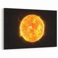 Detailed Sun in Space – Fiery Sun Wall Art with Solar Flares and Stars