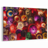 Traditional Japanese Umbrella Art – Vibrant Wall Art with Rich Colors