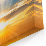 Radiant Sunrise Over Horizon – Peaceful Sun Wall Art with Blue Skies