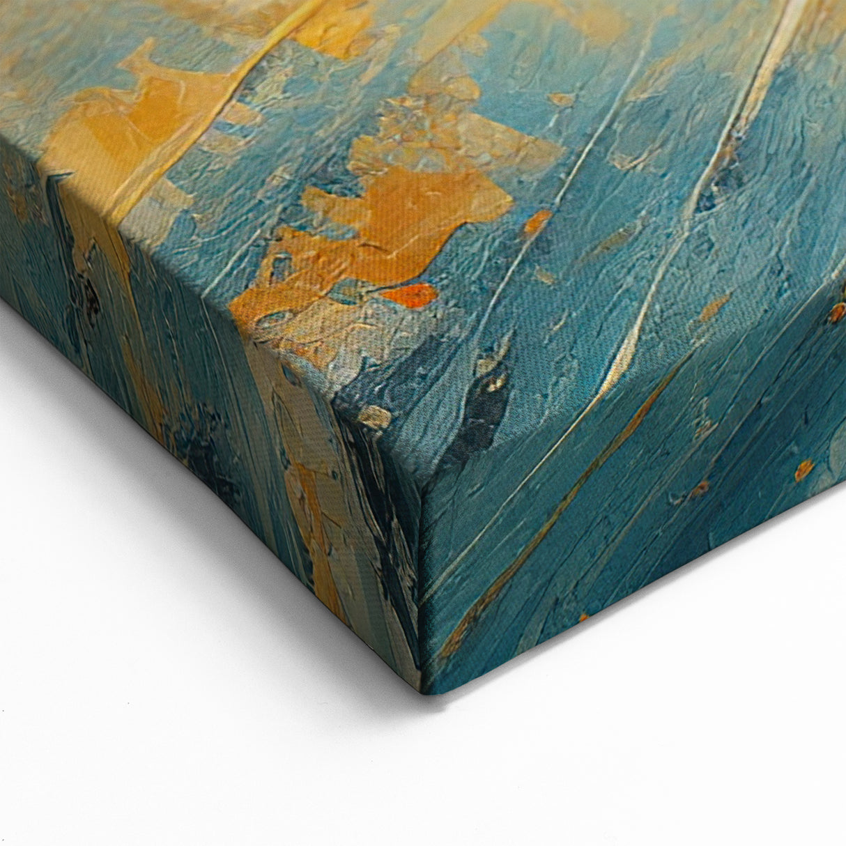 Radiant Sunburst Explosion – Abstract Sun Wall Art with Gold and Blue