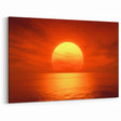 Vivid Sunset Over Ocean – Bold Sun Wall Art with Fiery Red Hues