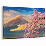 Mount Fuji Art Print – Cherry Blossoms and Sunrise Japan Landscape
