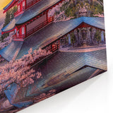 Mount Fuji and Pagoda Art Print – Japan Landscape with Cherry Blossoms
