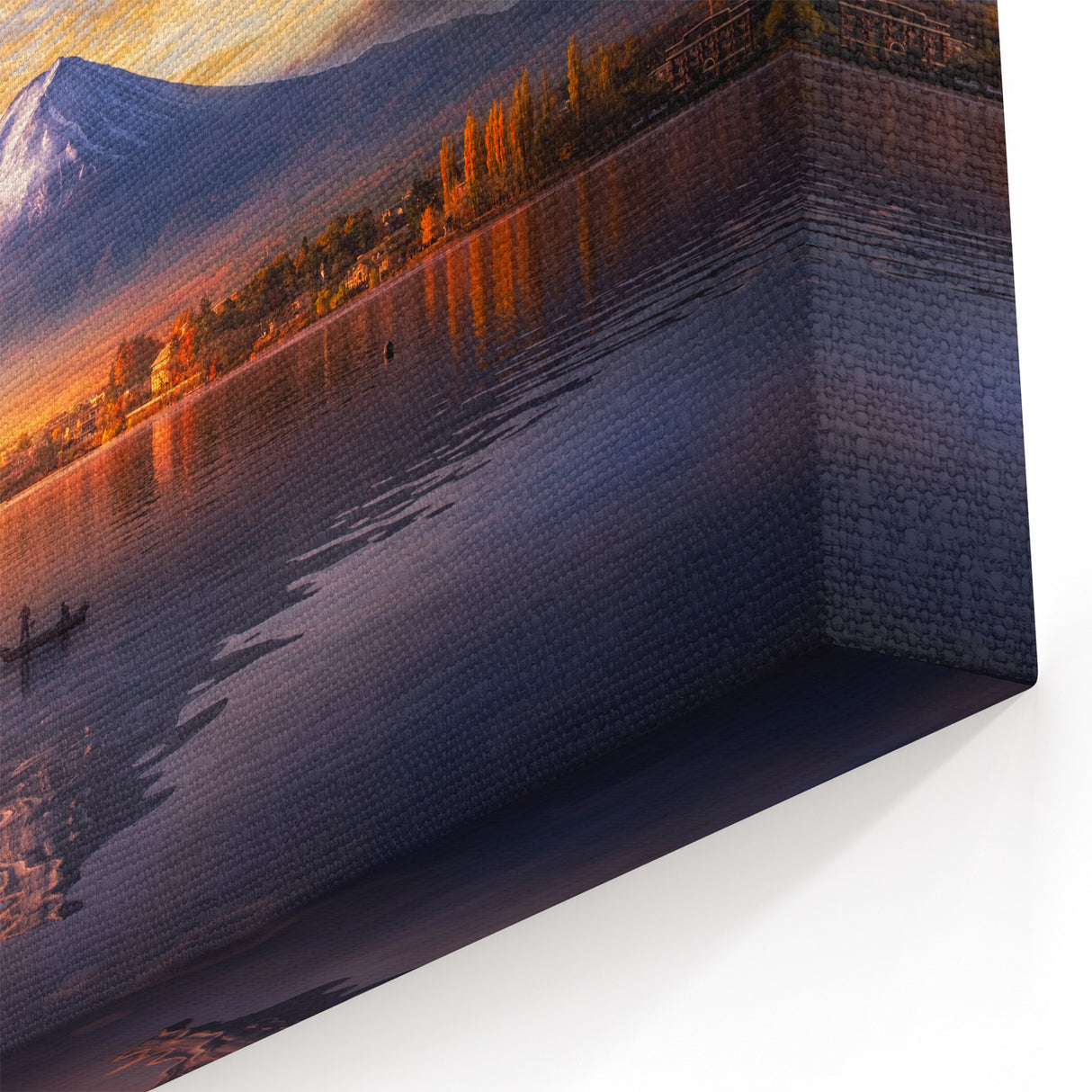 Mount Fuji Art Print – Autumn Leaves and Sunrise Reflected on Lake