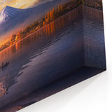 Mount Fuji Art Print – Autumn Leaves and Sunrise Reflected on Lake