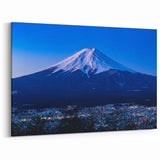 Mount Fuji Night View Art Print – Majestic Mountain Under Blue Twilight