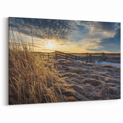 Frosty Morning Sunrise - Rural New Brunswick Wall Art & Canvas Prints