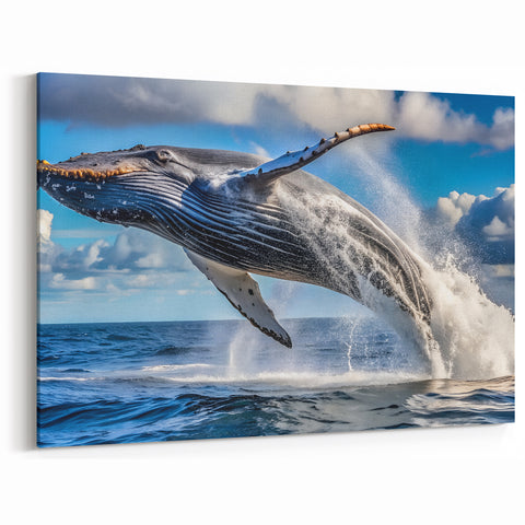 Majestic Whale Breaching - Ocean Wildlife Wall Art & Canvas Prints