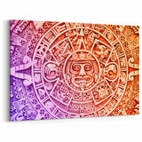 Vibrant Mayan Calendar Wall Art - Mexico Ancient Culture & Tribal Decor