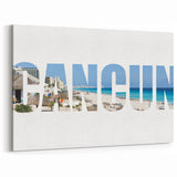 Modern Cancun Beach Typography Wall Art - Mexico Coastal Photography