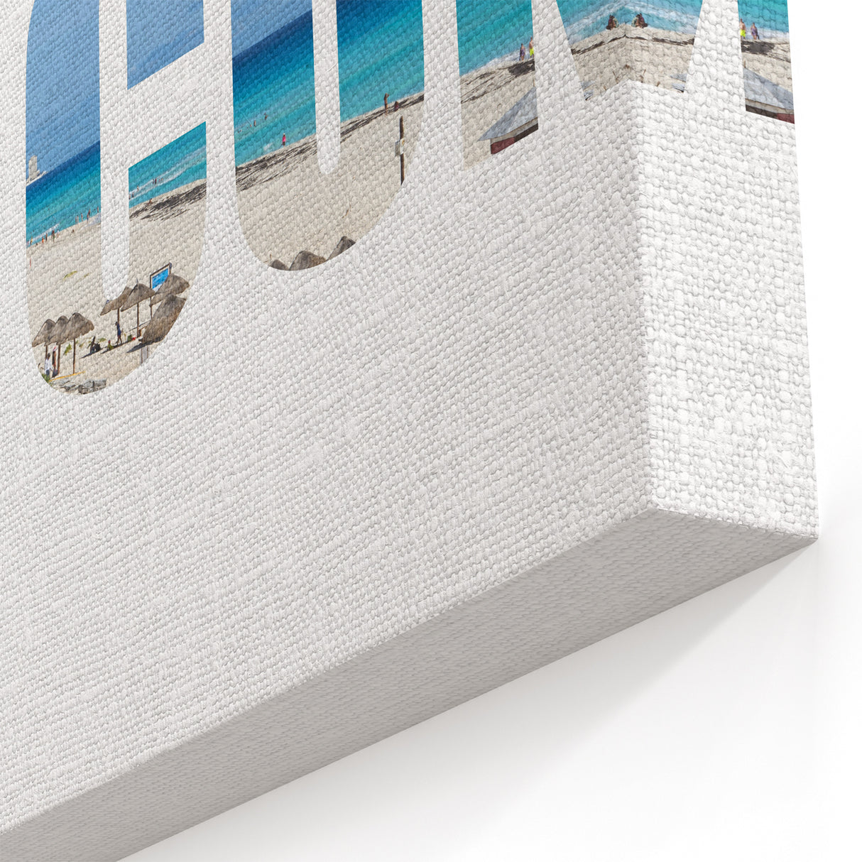 Modern Cancun Beach Typography Wall Art - Mexico Coastal Photography
