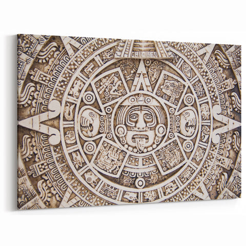 Mayan Calendar Wall Art - Intricate Mexico Tribal Design & Cultural Decor