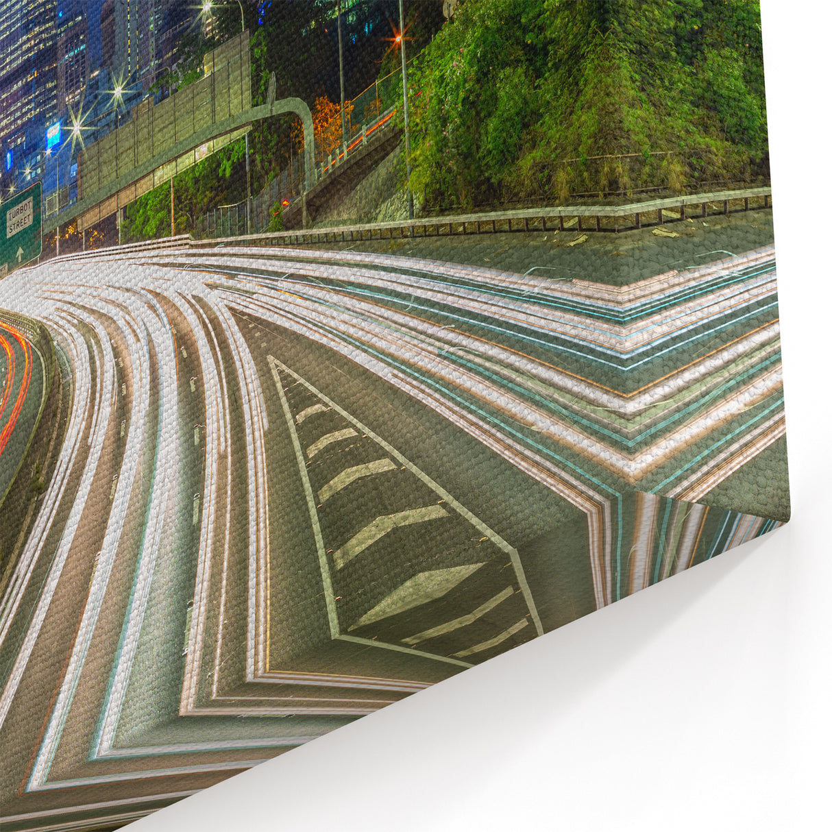 Dynamic Brisbane Light Trails and Skyline - Vibrant Wall Art Print
