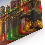 Brisbane Lit Bridge and Skyline - Vibrant Night Cityscape Wall Art