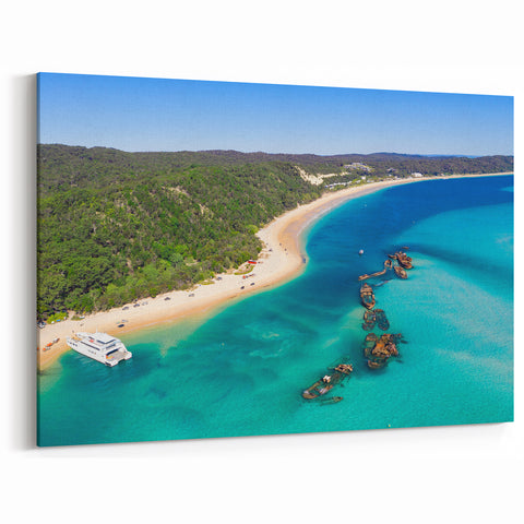 Stunning Brisbane Coastline Aerial View - Serene Beach Wall Art