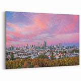 Brisbane Skyline at Sunset - Stunning Pastel Sky Cityscape Wall Art