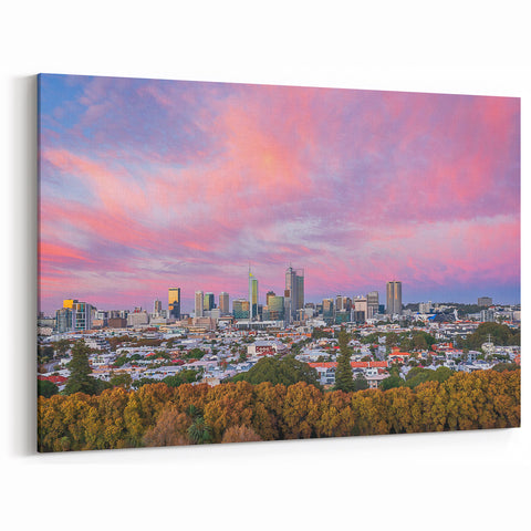 Brisbane Skyline at Sunset - Stunning Pastel Sky Cityscape Wall Art
