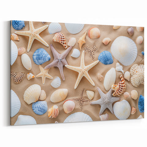 Vibrant Seashells Cancun Wall Art - Coastal Starfish Beach Decor Print