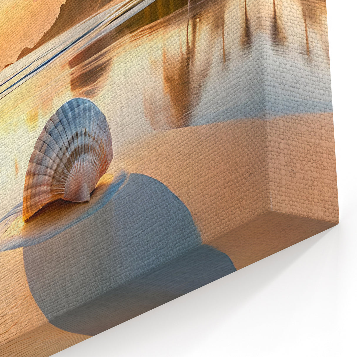 Tropical Cancun Beach Sunset Wall Art - Seashell Coastal Decor Print
