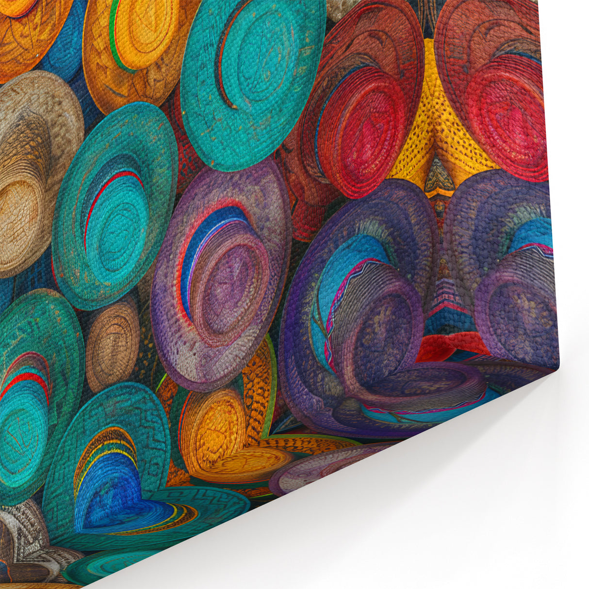 Vibrant Mexican Hats Wall Art - Colorful Cancun Decor & Mexican Prints