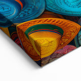 Vibrant Mexican Hats Wall Art - Colorful Cancun Decor & Mexican Prints