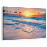 Serene Cancun Sunset Beach Wall Art - Coastal Ocean Photography Print