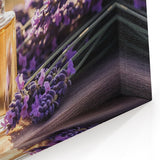 Rustic Lavender Oil Art – Botanical Lavender Canvas for Home Decor