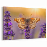 Butterfly on Lavender Bloom Art – Nature-Inspired Floral Canvas Prints