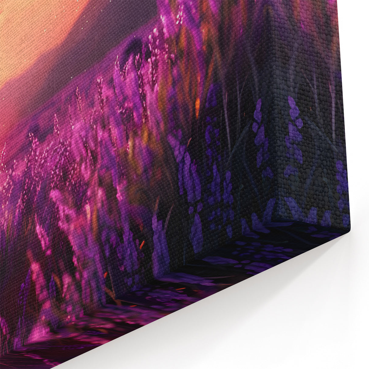 Sunset Over Lavender Fields – Serene Lavender Canvas for Home Decor