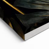 Luxurious Gold and Green Tropical Leaves Wall Art - Monstera Leaf Decor