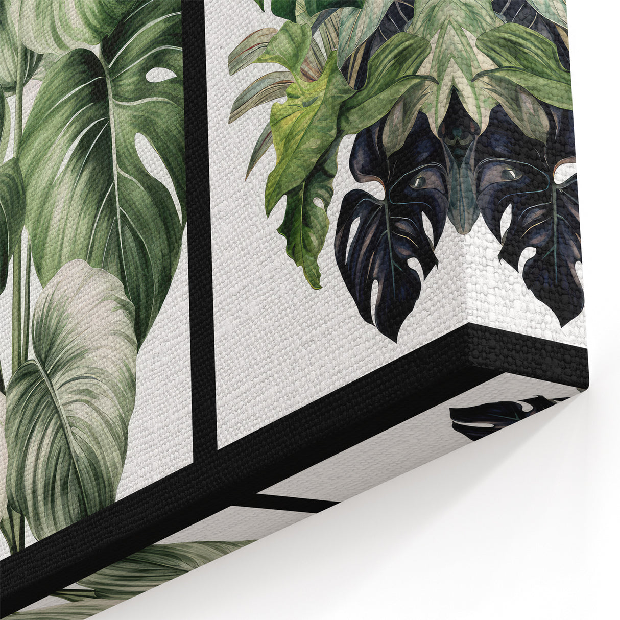 Green Monstera Leaves Wall Art - Tropical Botanical Leaf Print Decor