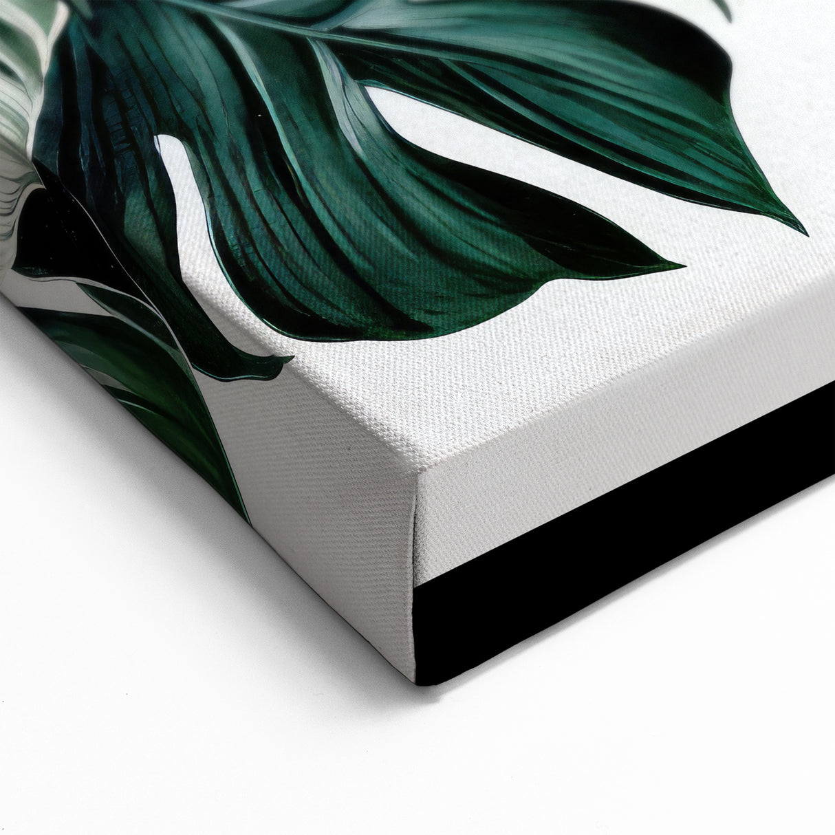 Green Monstera Leaves Wall Art - Tropical Botanical Leaf Print Decor