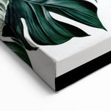 Green Monstera Leaves Wall Art - Tropical Botanical Leaf Print Decor