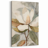 Elegant Floral Botanical Wall Art - White Magnolia Flower Print Decor