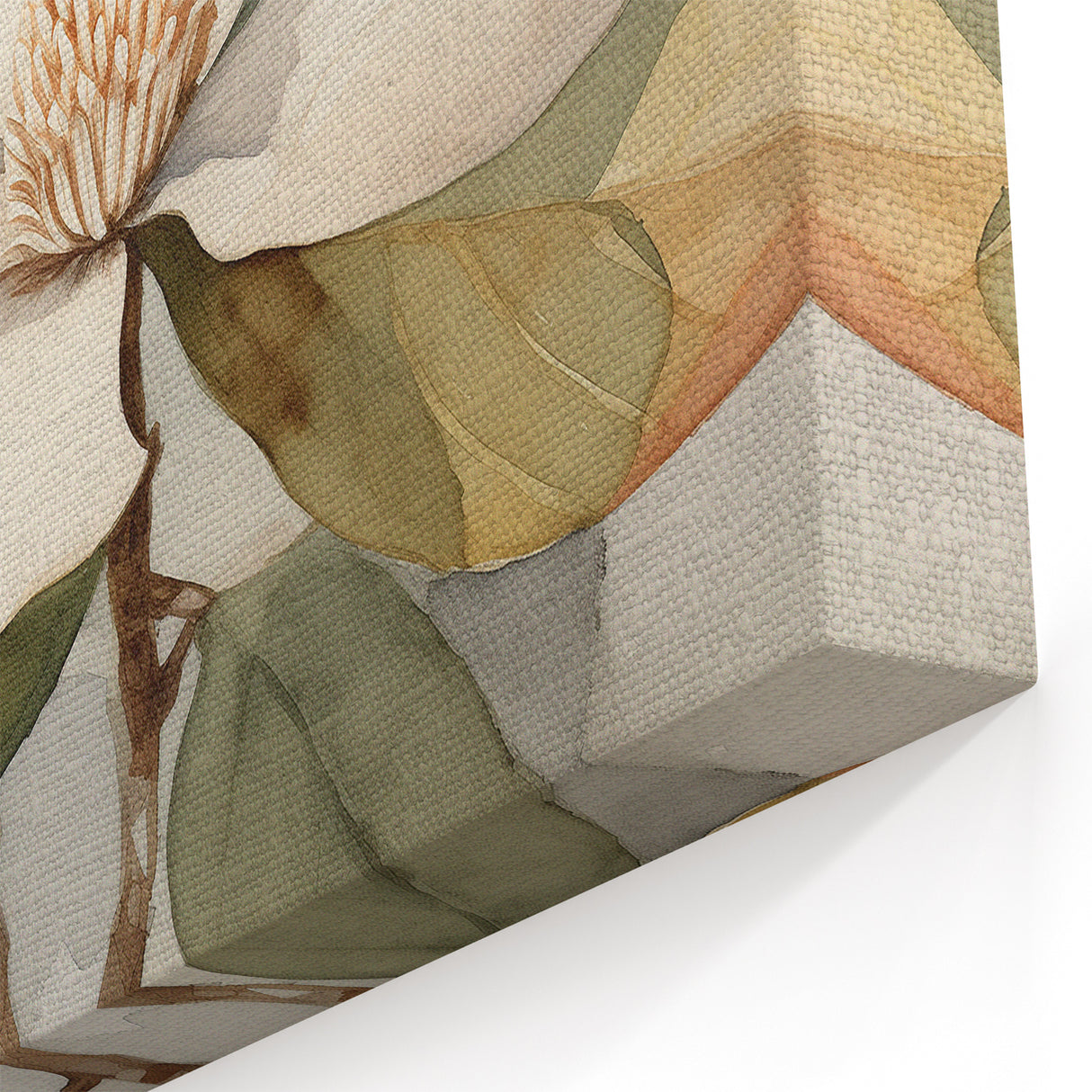 Elegant Floral Botanical Wall Art - White Magnolia Flower Print Decor