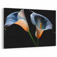 Blue and Orange Lily Flower Art - Botanical Wall Decor | Elegant Canvas Print
