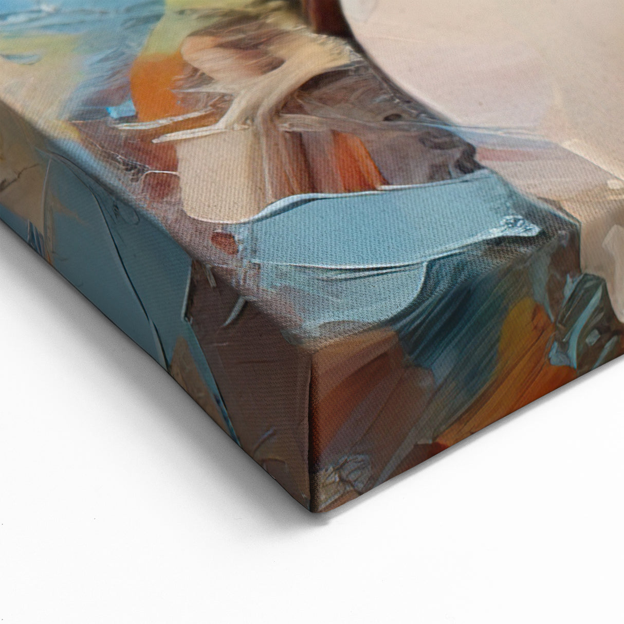 Vibrant Textured Lily Art - Blue and Orange Botanical Wall Decor Print