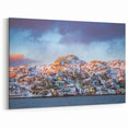 Snowy Newfoundland Village - Vibrant Winter Coastal Wall Art Print