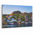 Colorful Newfoundland Village at Sunset - Vibrant Coastal Wall Art Print