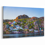 Colorful Newfoundland Village at Sunset - Vibrant Coastal Wall Art Print