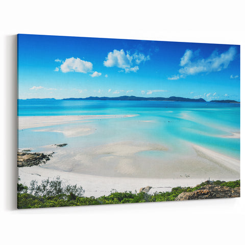 Great Barrier Reef Wall Art - Serene Tropical Beach Ocean Canvas Print