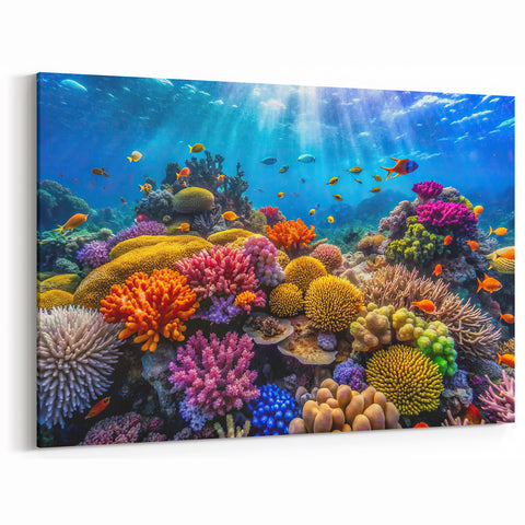 Vibrant Coral Reef Wall Art - Tropical Fish Canvas Prints from Australia