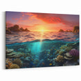 Sunset Over Coral Reef Wall Art - Great Barrier Reef Canvas Prints